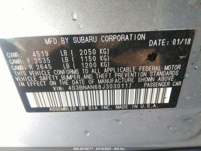 4S3BNAN68J3030117 Subaru Legacy Limited