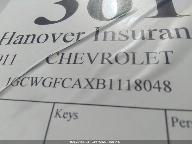 2011 CHEVROLET EXPRESS CARGO VAN VIN: 1GCWGFCAXB1118048