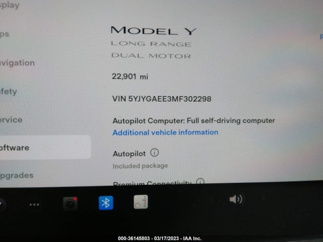 5YJYGAEE3MF302298 Tesla Model Y Long Range