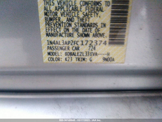 Nissan Altima 2.5 S 2015 1N4AL3AP2FC172374 Image 10