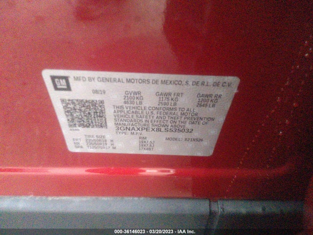 Chevrolet Equinox Premier 2020 3GNAXPEX8LS535032 Image 10