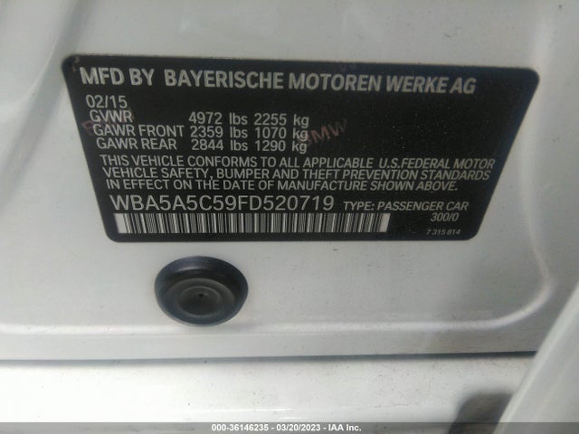 BMW 5 Series 528i 2015 WBA5A5C59FD520719 Image 10