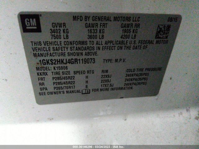 1GKS2HKJ4GR119073 GMC YUKON XL DENALI