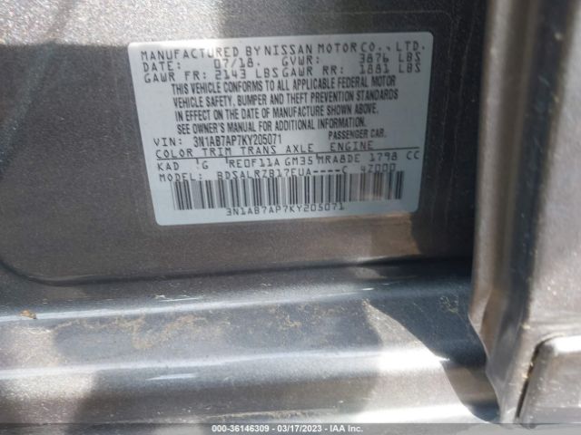 3N1AB7AP7KY205071 Nissan SENTRA SR