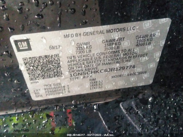 Chevrolet Suburban Lt 2018 1GNSCHKC6JR129774 Image 11