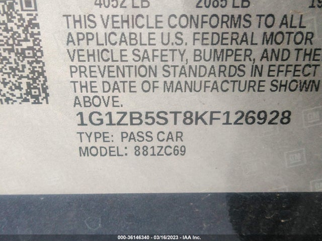 Chevrolet MALIBU LS 2019 1G1ZB5ST8KF126928 Image 10