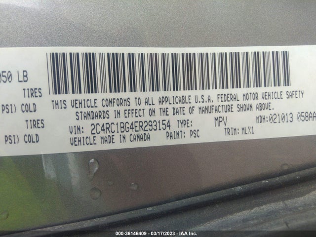 2C4RC1BG4ER293154 Chrysler Town & Country Touring
