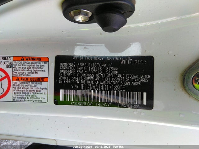 2013 SCION FR-S VIN: JF1ZNAA14D1718906