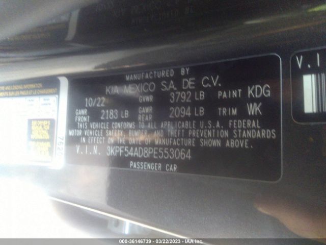 3KPF54AD8PE553064 KIA Forte Gt-line