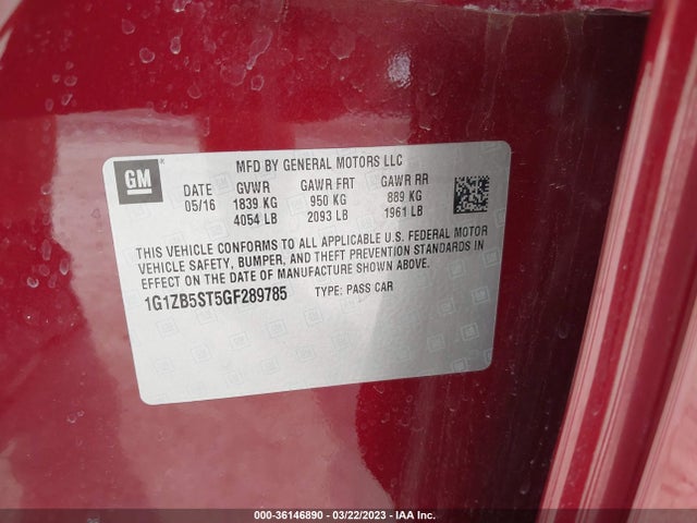 Chevrolet MALIBU LS 2016 1G1ZB5ST5GF289785 Image 10