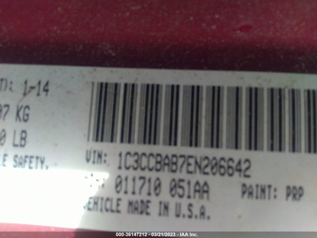 1C3CCBAB7EN206642 Chrysler 200 LX
