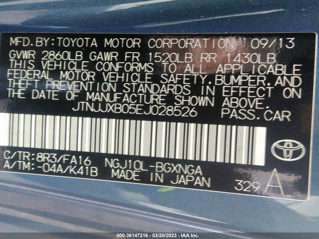 JTNJJXB05EJ028526 Scion IQ