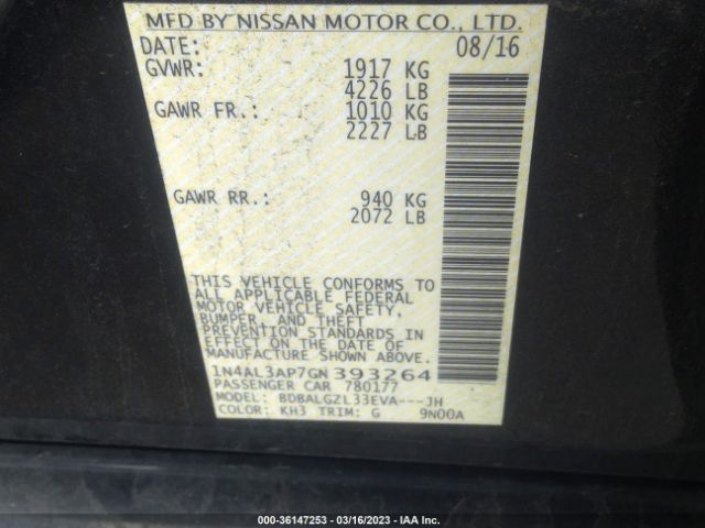 1N4AL3AP7GN393264 Nissan Altima 2.5 S