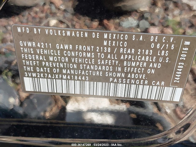 3VW2K7AJXFM418443 Volkswagen Jetta Sedan 2.0l S