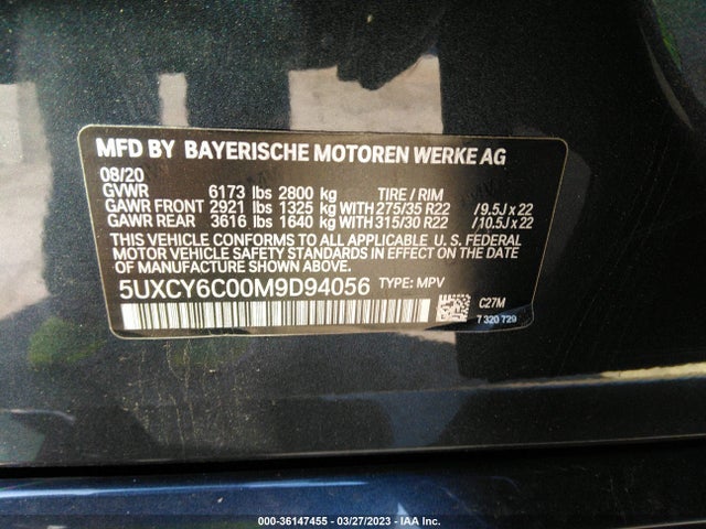 2021 BMW X6, VIN: 5UXCY6C00M9D94056