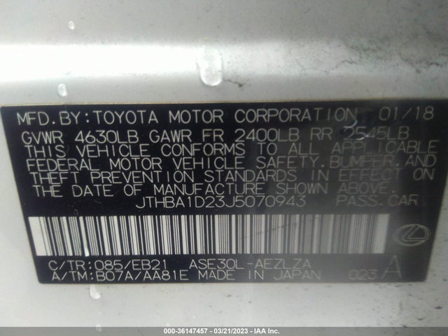 JTHBA1D23J5070943 Lexus Is Is 300