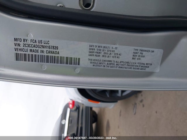 2022 Chrysler 300, VIN: 2C3CCADG2NH167839