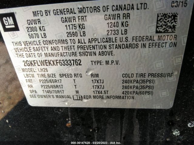 2GKFLWEKXF6333762 GMC Terrain Sle