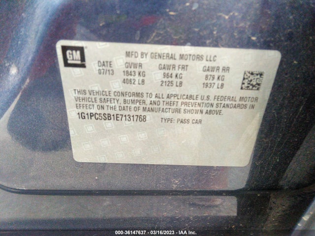 Chevrolet Cruze 1lt 2014 1G1PC5SB1E7131768 Image 10