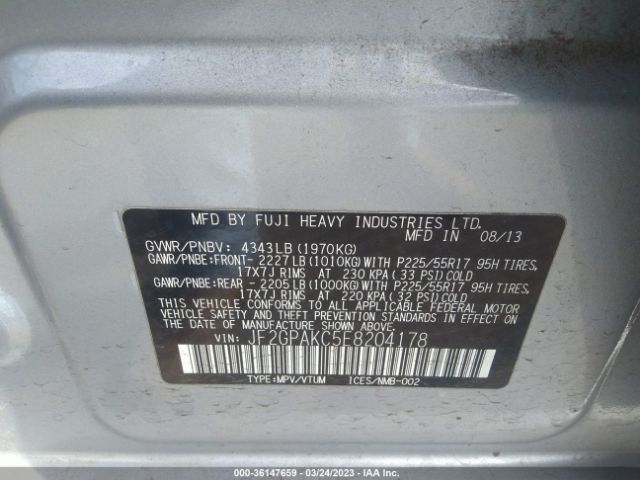 JF2GPAKC5E8204178 Subaru Xv Crosstrek Limited