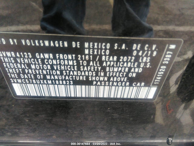 3VWC57BUXKM188823 Volkswagen Jetta S/se/r-line