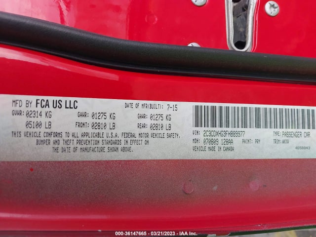 Dodge Charger Sxt 2015 2C3CDXHG3FH889977 Image 10
