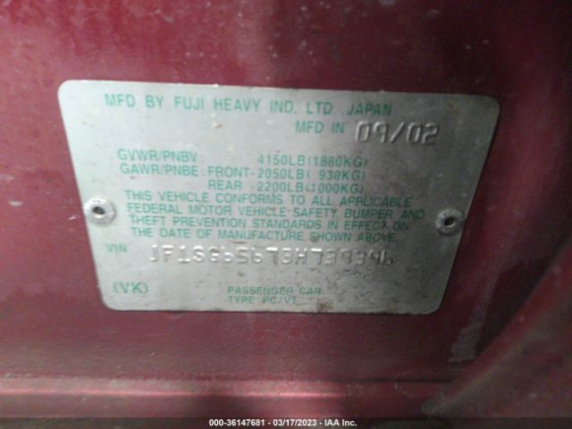 JF1SG65673H739396 Subaru Forester Xs
