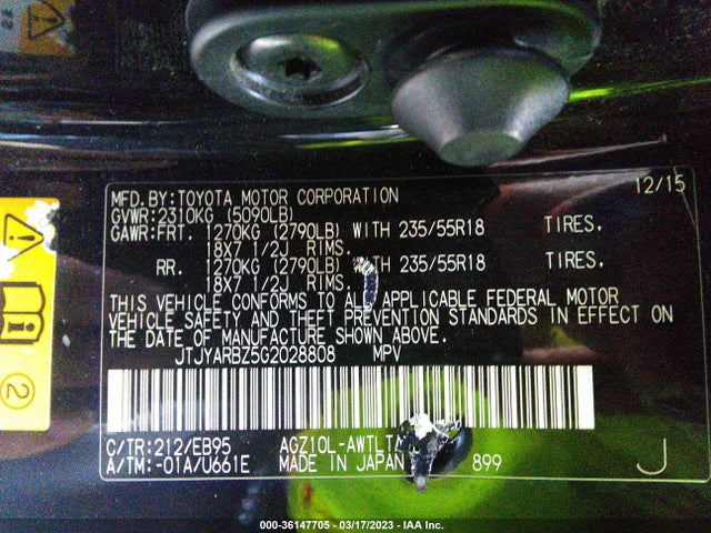 JTJYARBZ5G2028808 Lexus NX 200T