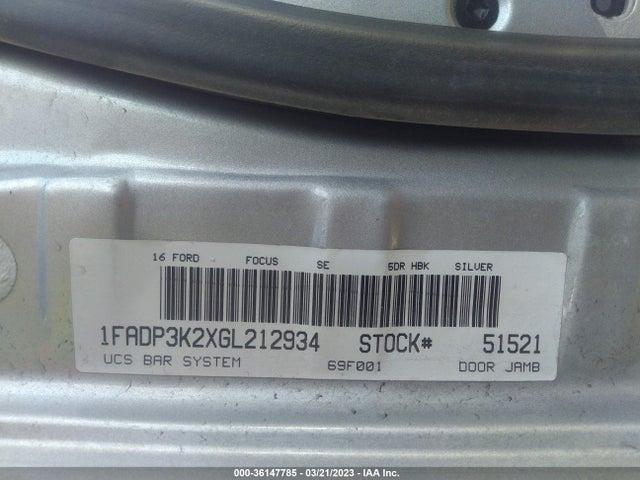 Ford FOCUS SE 2016 1FADP3K2XGL212934 Image 9