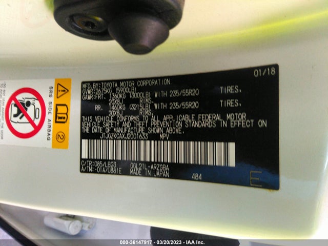 JTJGZKCAXJ2001633 Lexus Rx Rx 350l