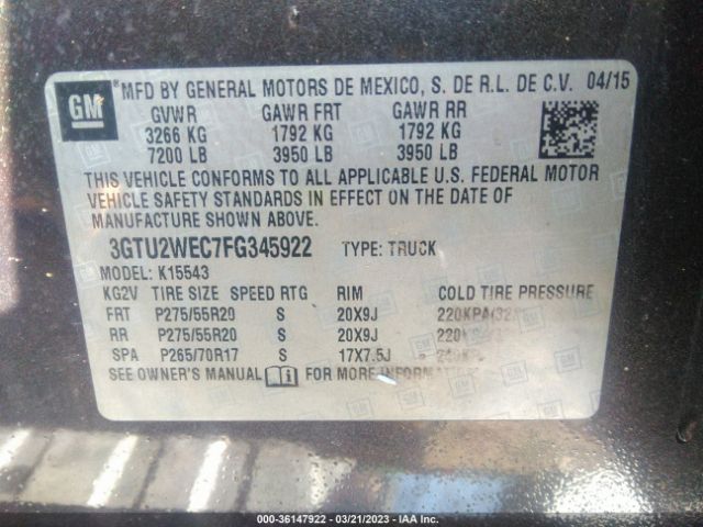 3GTU2WEC7FG345922 GMC Sierra 1500 Denali