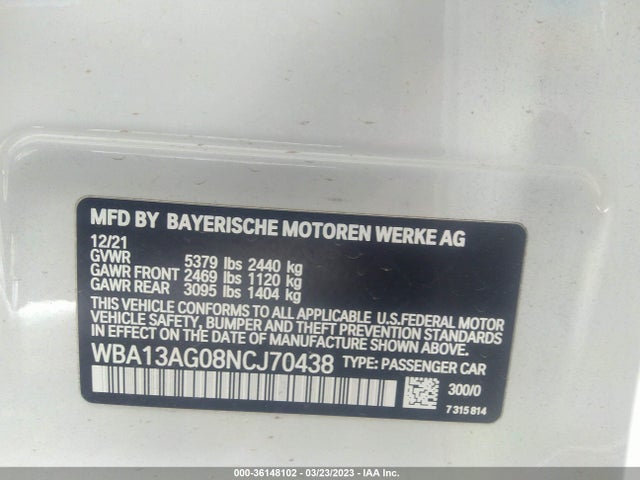 BMW 5 Series 530e 2022 аукцион фото