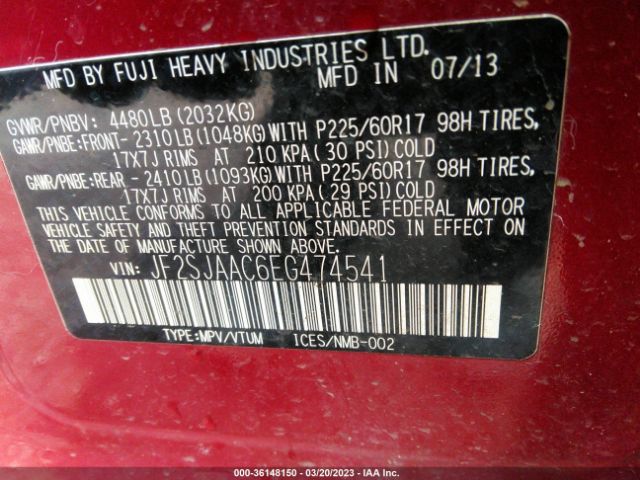 JF2SJAAC6EG474541 Subaru Forester 2.5i