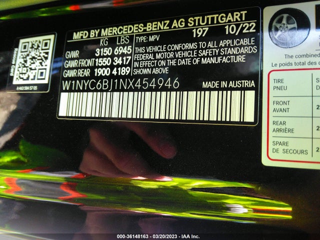 2022 Mercedes-Benz G-Class, VIN: W1NYC6BJ1NX454946
