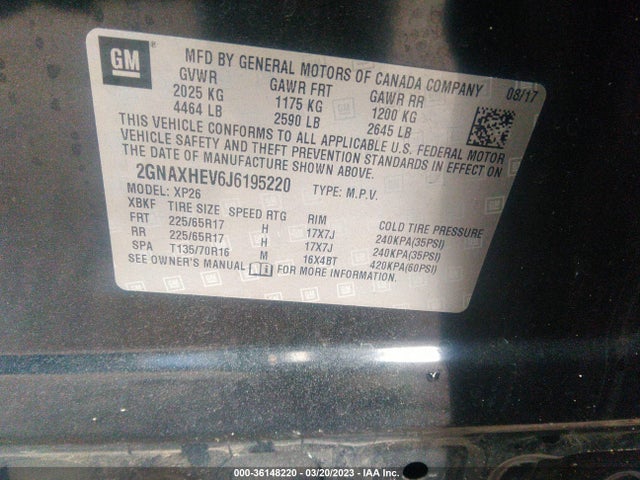 Chevrolet EQUINOX LS 2018 2GNAXHEV6J6195220 Image 11