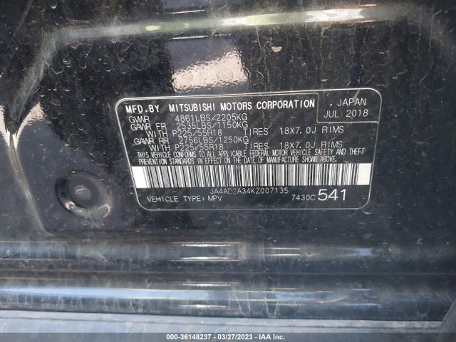 JA4AD2A34KZ007135 Mitsubishi Outlander Es