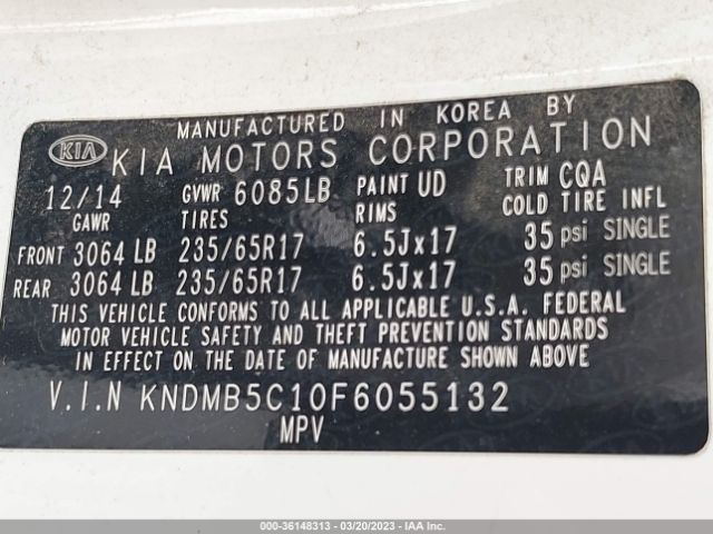 KNDMB5C10F6055132 KIA SEDONA LX