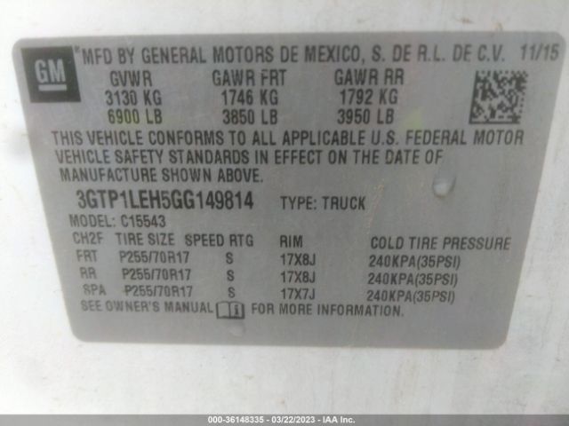 3GTP1LEH5GG149814 GMC SIERRA 1500