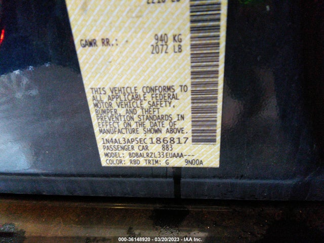 Nissan Altima 2.5 S 2014 1N4AL3AP5EC186817 Image 9