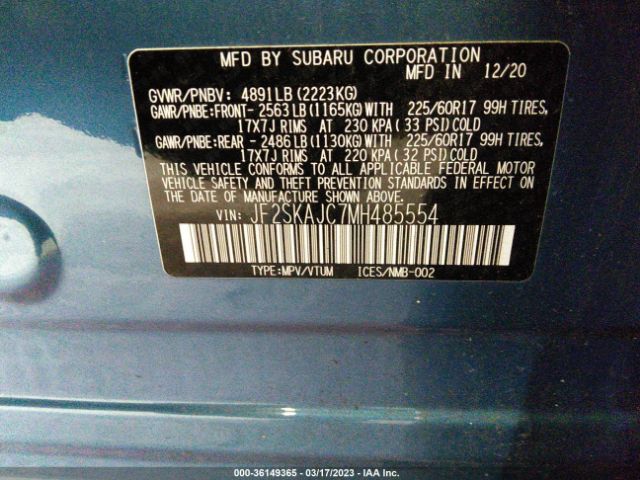 JF2SKAJC7MH485554 Subaru Forester Premium