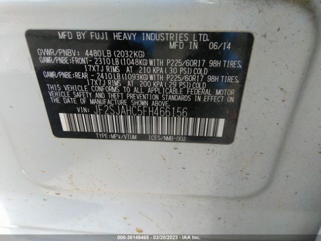 JF2SJAHC5FH466156 Subaru Forester 2.5i Limited