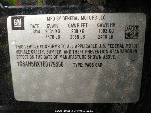 2014 Cadillac ATS, VIN: 1G6AH5RX7E0179500