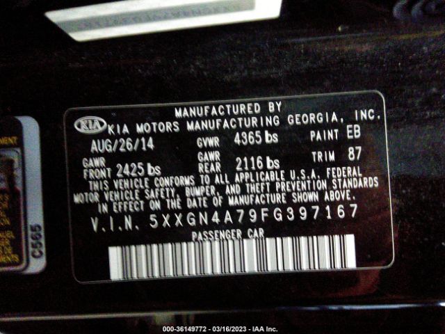 5XXGN4A79FG397167 KIA OPTIMA EX