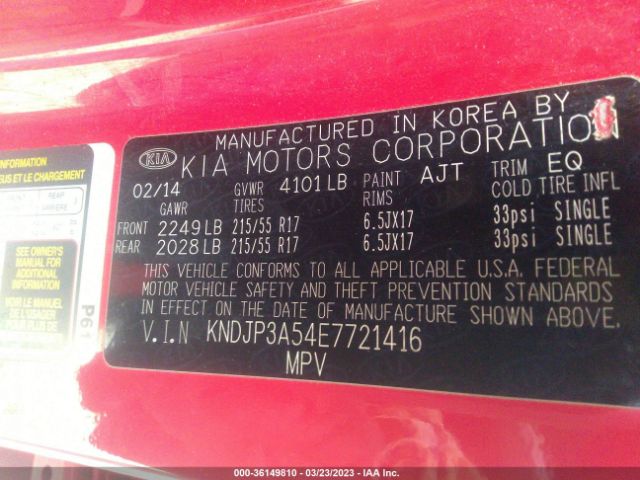 KNDJP3A54E7721416 KIA SOUL +