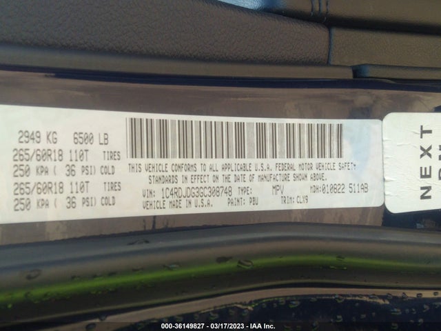 Dodge DURANGO LIMITED 2016 1C4RDJDG3GC308748 Image 9