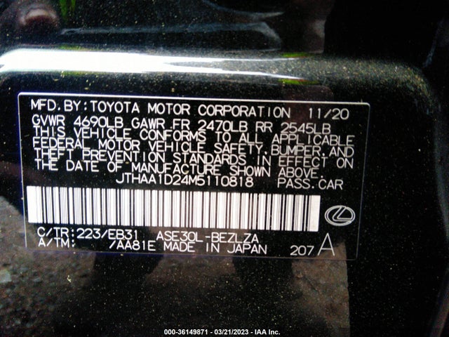 JTHAA1D24M5110818 Lexus Is Is 300