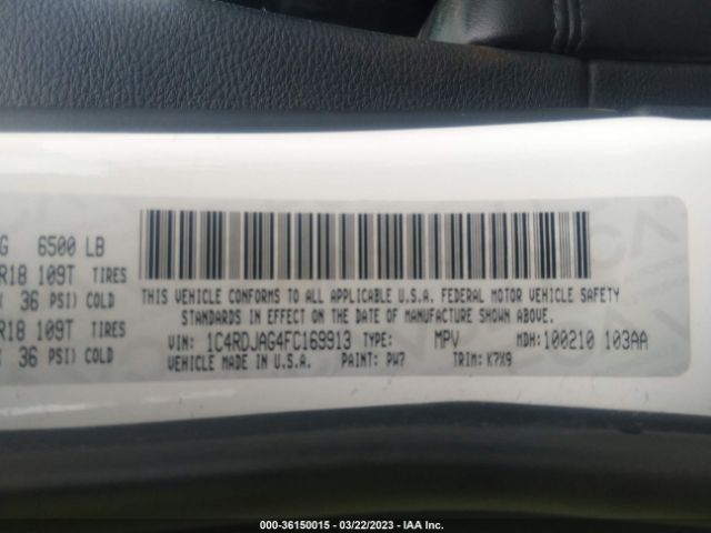 1C4RDJAG4FC169913 Dodge Durango Sxt
