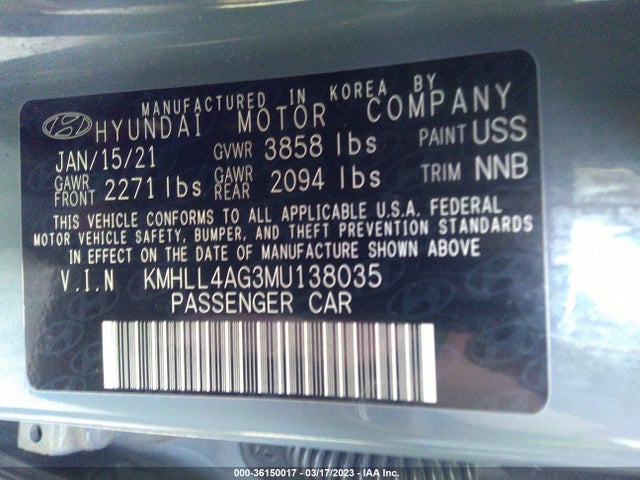 Hyundai ELANTRA SE 2021 KMHLL4AG3MU138035 Image 9