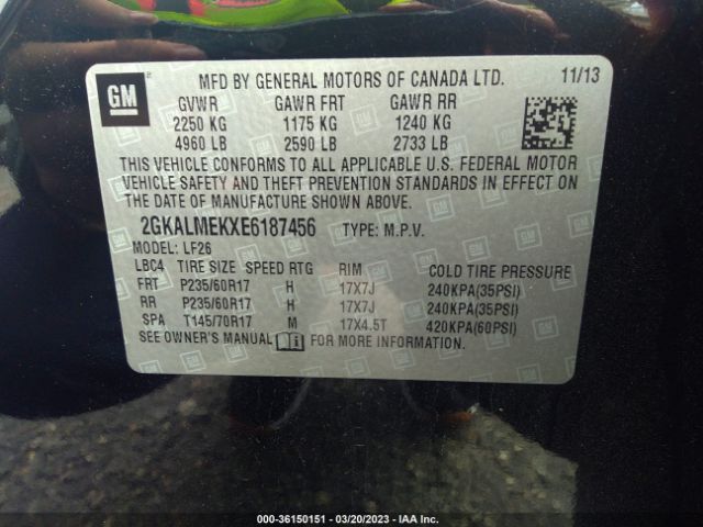 2GKALMEKXE6187456 GMC Terrain Sle