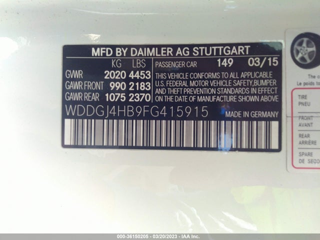 2015 Mercedes-Benz C-Class, VIN: WDDGJ4HB9FG415915
